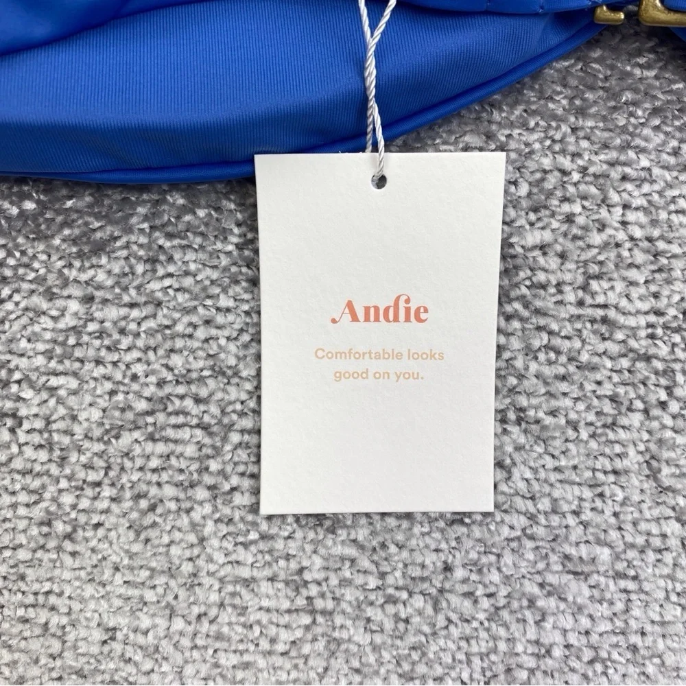 Andie The Scala Top Large Blue Bandeau V Neck Underwire Swimwear AT188-HRZ